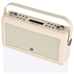 VQ Hepburn MKII DAB/DAB+/FM Radio and Bluetooth Speaker with Aux In Clock and Two Alarms - Cream